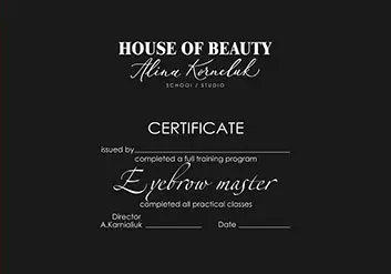Certificate Eyebrow master