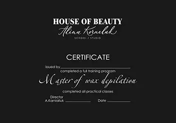 Certificate Master of wax depilation