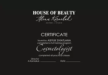 Certificate Cosmetologist
