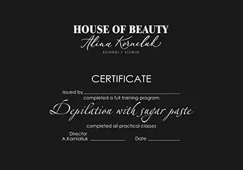 Certificate Depilation with sugar paste